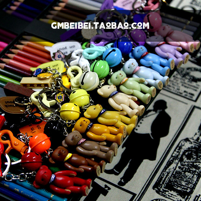 Ghost Mother's Wave Stock Joint Small Bear Key Buckle Pendant Cute Teddy Bear Paparazzi Girl Bag Hang Accessories Gift