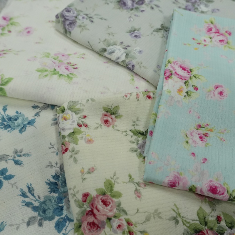 【In-Stock in China】Yuwa Three-Layer Gauze with Wheels, Vintage Ice Mist Rose, Imported from Japan, Half a Meter