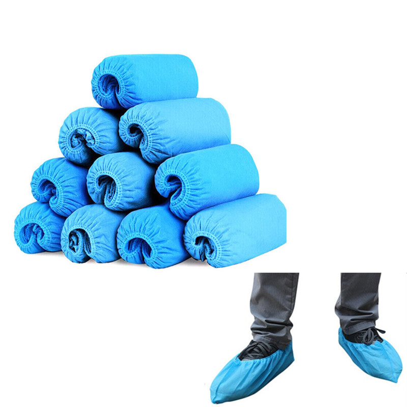 Thicken non - woven shoe cover 400g disposable shoe cover household fabric dust - resistant wear - resistant blue 100