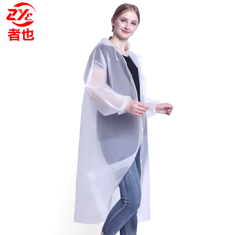 EVA long version hooded raincoat poncho outdoor mountaineering travel non-disposable raincoat thickened adult drifting raincoat