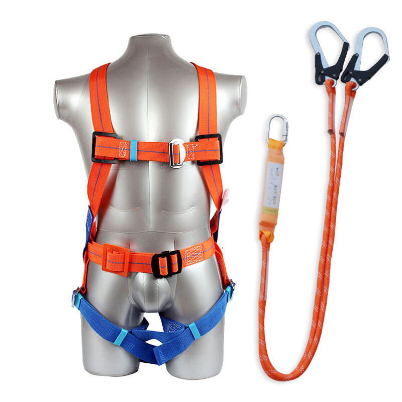 Giant Ring Thickened Full Body Safety Belt Five-point Type Aerial Safety Belt Rope Power Electrician Construction Anti-Fall