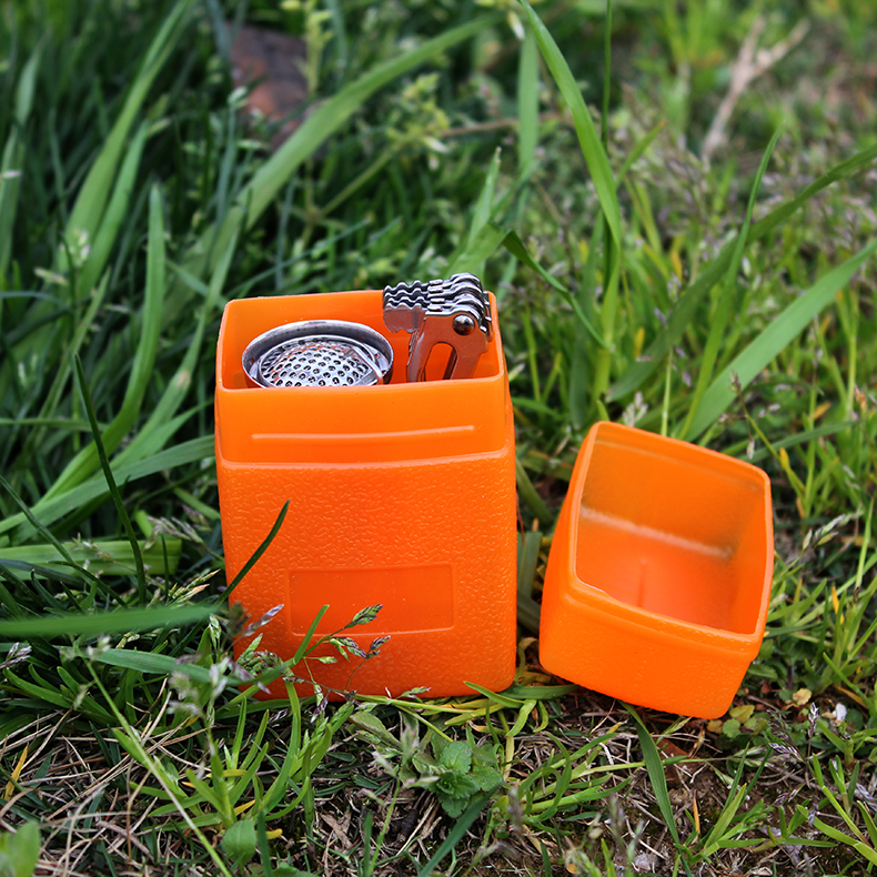 Bếp lò cắm trại ngoài trời với đầu bếp đánh lửa điện tử Đầu đốt mini tích hợp kết nối với bình gas phẳng - Bếp lò / bộ đồ ăn / đồ nướng dã ngoại lò nướng gas mini