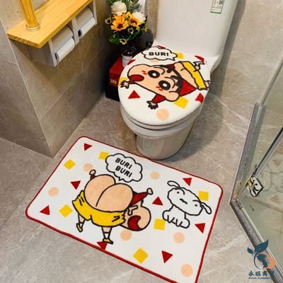 Toilet floor mat three pieces cartoon cute winter heating package high-end large-size toilet cover full pack