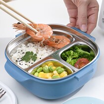 Childrens bowl 3 years old baby water bowl with cover fork tableware disc lunch box anti - hot out