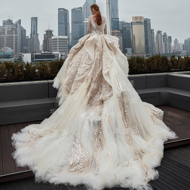  XXL+Champagne color tail (send 4 meters gauze glove skirt)   + $611.21 