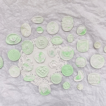 (Fire paint) small fresh milk green fire paint coin finished hand account material decorative seal DIY gift accessories