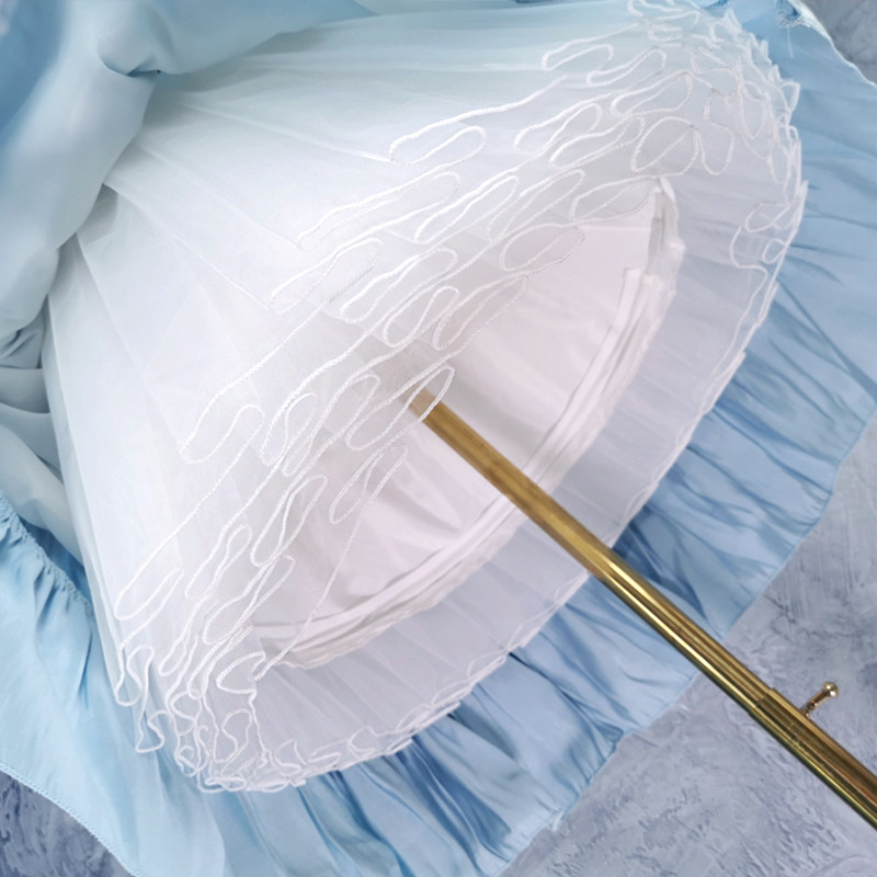 Skirt Support Lolita Summer Daily Violent Fish Bone Carmen Flowers Married Soft Yarn Roleita Skirt Brace Fluffy Skirt 46cm