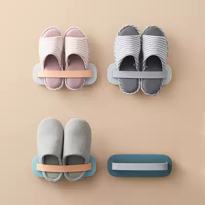 Bathroom slipper rack Wall-mounted powder room shoe rack Door toilet shoe storage space-saving hanging drain