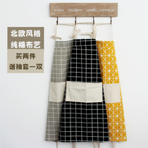 Fashion Korean cooking cotton apron Korean fashion princess European waterproof adult apron kitchen oil-proof