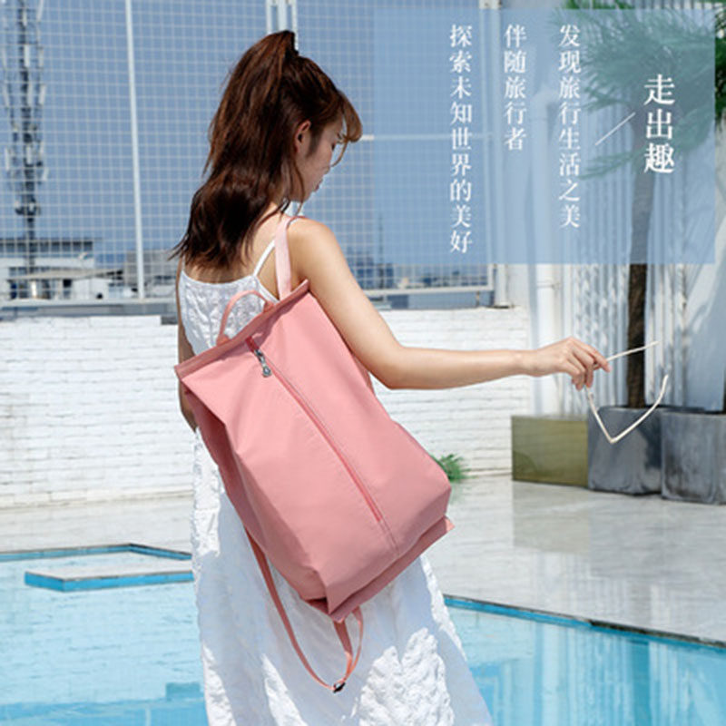 Passable Fold Dry Wet Separation Bag Women Travel Waterproof Swimming Fitness Double Shoulder Carry-on Bag Outdoor Sports Cashier Bag