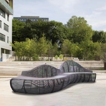 Real estate demonstration area landscape Hotel Shopping Mall pedestrian street sculpture creative stainless steel line shaped stool