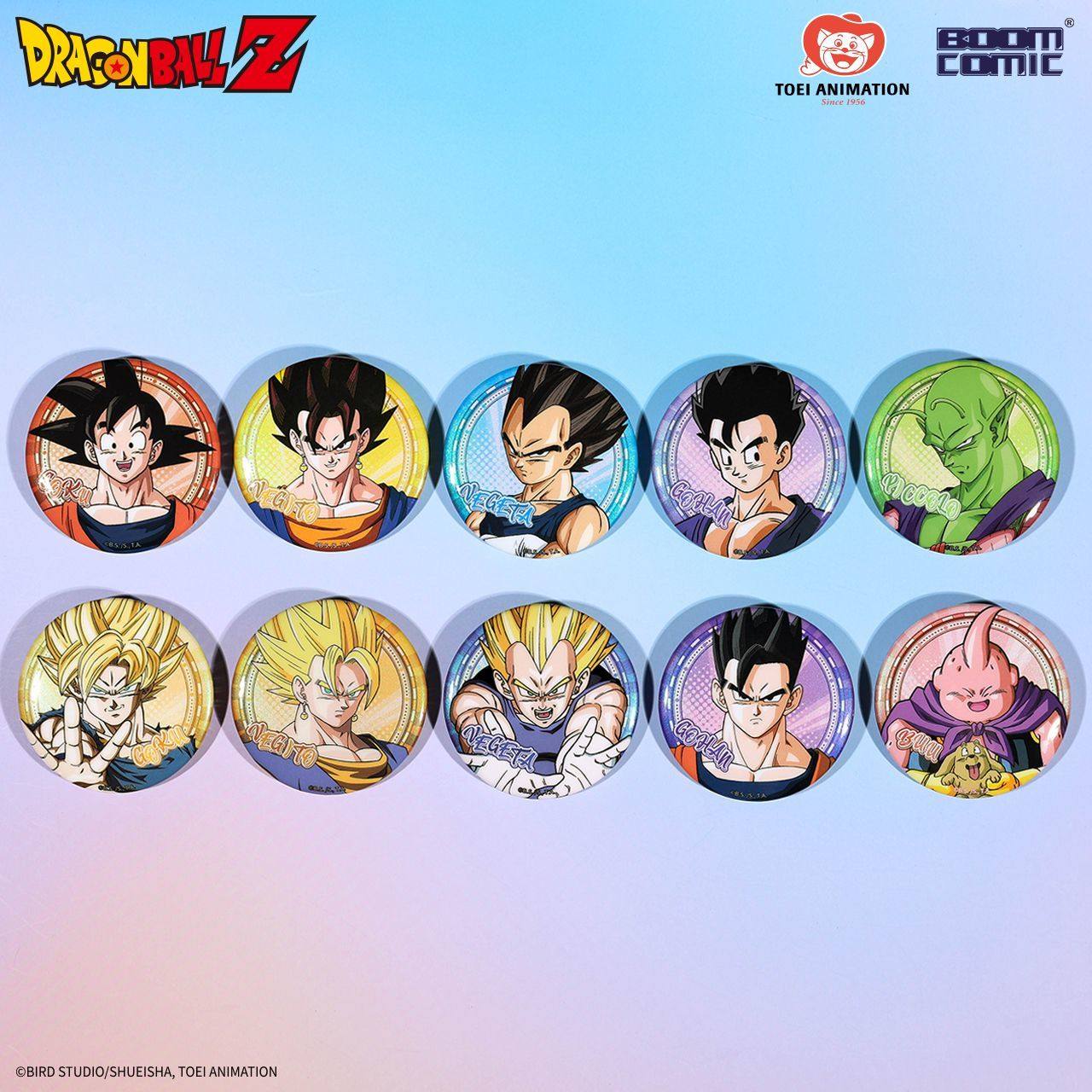Official Dragon Ball Z Badge Blind Box Merchandise Son Goku Iridescent Pearl Badge Vegeta