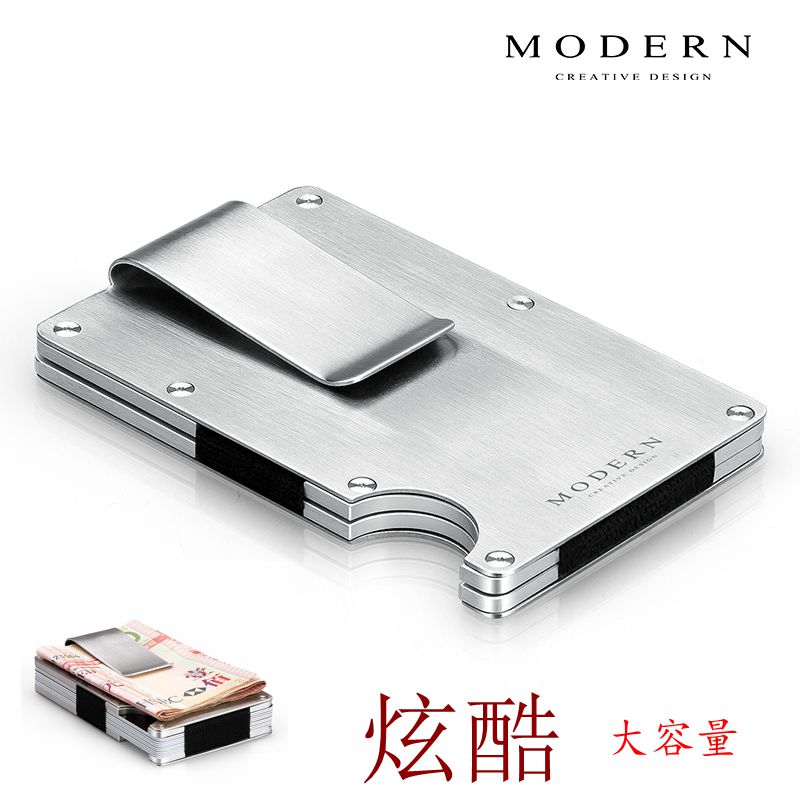 German MODERN Men's Card Bag STAINLESS STEEL METAL CREATIVE CARD HOLDER ULTRA-thin CREDIT WALLET CHRISTMAS GIFT