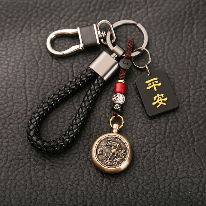 Brass Zodiac Keychain Retro Creative Rotating Pendant New High-End Car Anti-Lost Keychain for Men and Women Brass Zodiac Keychain Retro Creative Rotating Pendant New High-End Car Anti-Lost Keychain for Men and Women