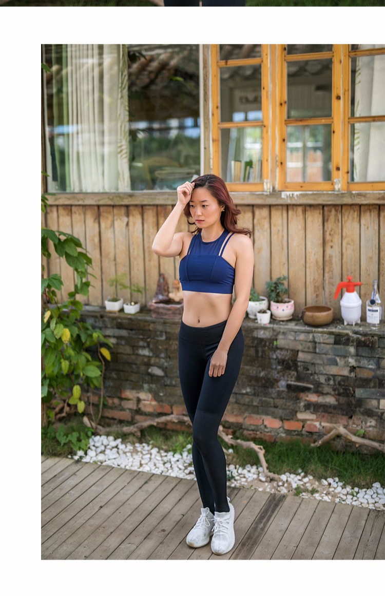 LEANA Lina Quần áo tập yoga xuân hè chạy bộ làm đẹp trở lại ống thể thao nữ chuyên nghiệp hàng đầu 2018 ao tap gym