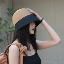 2022 New Fashionable Fisherman Hat Hat with chic coloured design Oak cross hand weaving summer straw hat