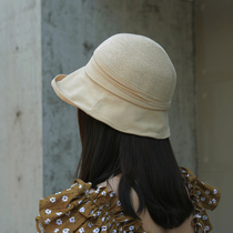 Japanese cotton folds small along the curling fishermans hat female summer beach hat sun protection hat