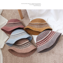 Net Joker age age reduction College wind diamond lattice wool basin hat hair thick fisherman basin hat warm hat female