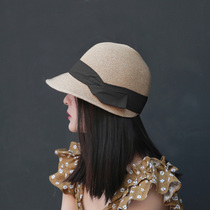 Spring and summer fine grass fiber equestrian hat shade beach sun hat outdoor tourist cap