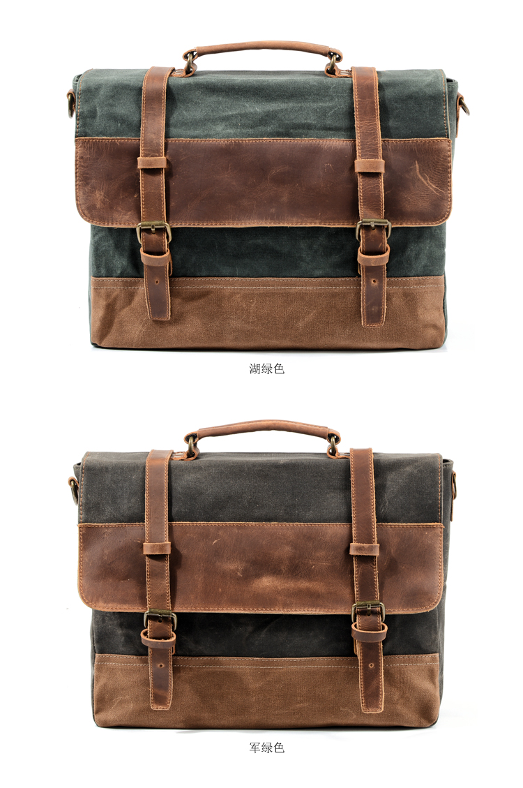 Châu Âu và Mỹ sáp dầu không thấm nước với ngựa điên bệnh vẩy nến túi nam retro 15,6 inch túi đeo vai đeo chéo - Túi của con người balo vascara