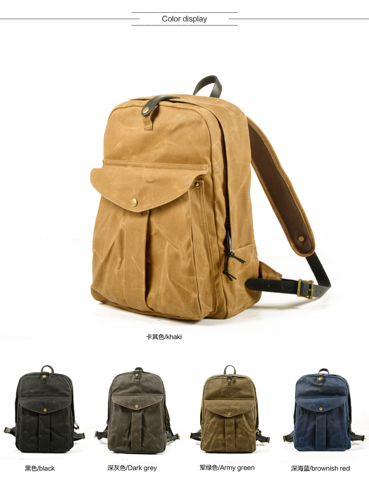 COLOR DISPLAY of Woosir Waxed Waterproof Canvas Backpack