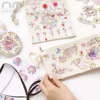 Korean children's diamond Stickers Girl stage handmade stickers painting Crystal gem stickers Mobile phone decoration nail stickers