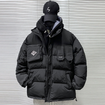 Cotton coat mens coat 2021 Winter new Korean trend short Tide brand thickening function tooling mens cotton suit