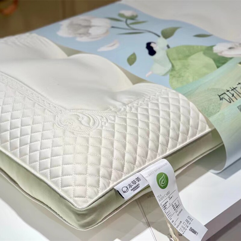 The same model offline tea tea pillow high-end pillow pillow core single middle and high pillow neck pillow adult latex sheet
