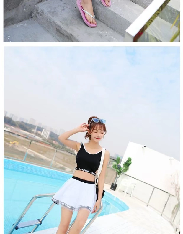 Áo tắm nữ bảo thủ hai ba bộ suối nước nóng Hàn Quốc nhỏ nước hoa gợi cảm áo tắm mỏng manh che bụng áo tắm nữ
