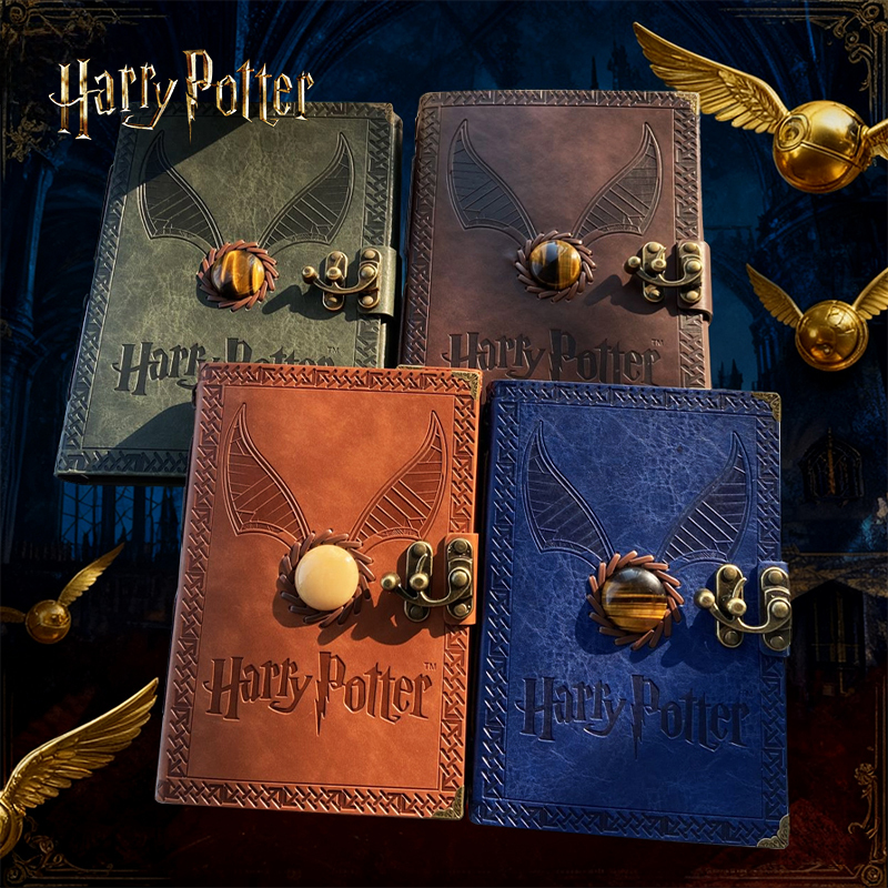 Harry Potter Merchandise Collaboration Notebook, High-Quality Golden Snitch Birthday Gift, Loose-Leaf Retro Journal Notebook