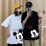 Гонконгская тенденция в стиле инспирация Mickey Men and Women Share Share Short -рукав 2021 Летняя пара складывает свободный ватный сорт