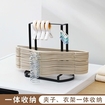 Clothes hanger storage artifact clothes support collection and storage clothes hanger storage basket countertop storage rack balcony organizer clothes drying rack