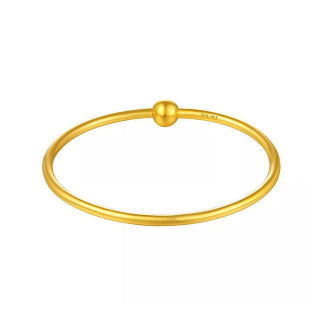 Panjia golden sand bracelet glossy round tube beaded basic bracelet women in internet celebrity Douyin fashionable non-fading