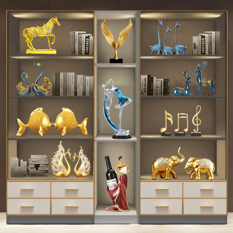 Modern minimalist light luxury high-end home living room wine cabinet decoration crafts hanging feet dolls small ornaments creative decorations