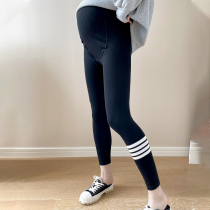 Gestational Woman Dress 2021 New Fall Outside Wearing Yoga Pants Skinny Pants Slim Fit Streaks Big elastic to beat bottom pants women