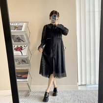 Gestational woman dress 2021 new fall with long style Hepburn style Hepburn Wind name Spicy Moms Chaulian Horn Sleeves Dress