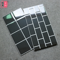 Bright black and white lattice line wall tiles 300x600 tile living room kitchen bathroom antique floor tile glazed tile non-slip