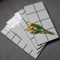 White bread brick 300x600 Nordic balcony bright black line lattice interior wall brick kitchen bathroom imitation brick wall glazed tile