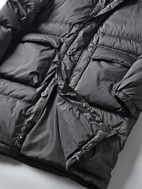 Spanish order counter 1199 foreign trade last order men's warm duck down fluffy hooded mid-length down jacket