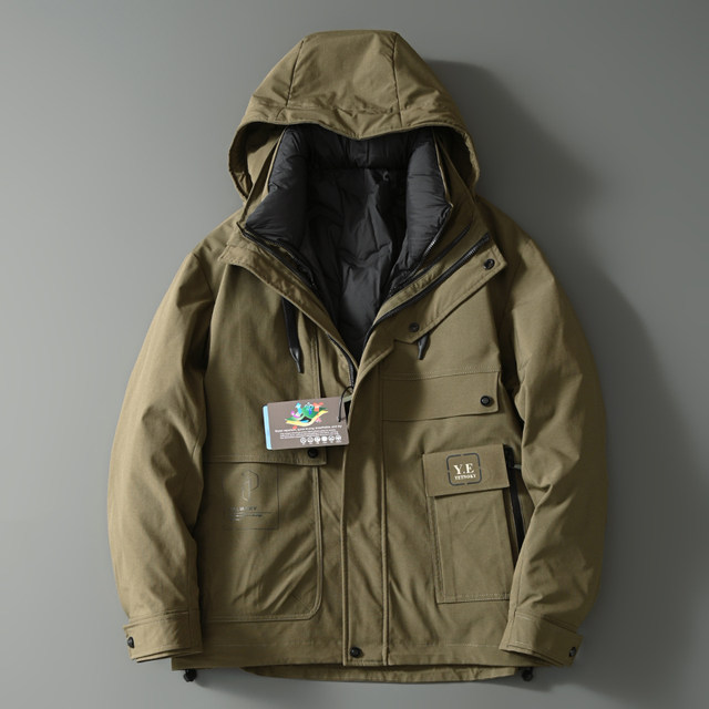 Offline 2000+ Surplus Export Men's High-End Three-In-One Detachable down Liner Hooded Parka Jacket