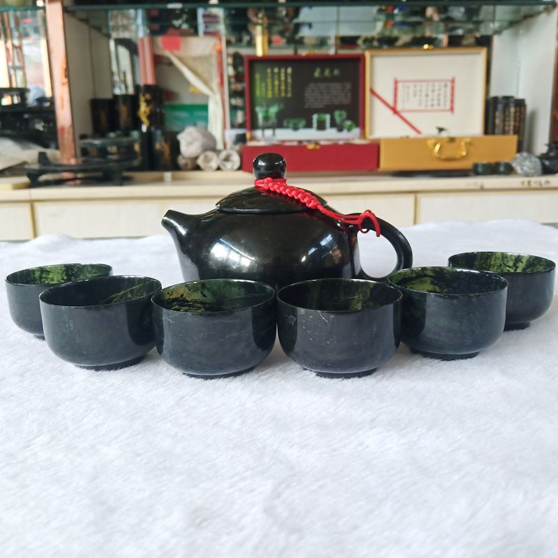 Jiuquan luminous cup Qilian Moyu Gansu specialty Wushan Mandarin Duck Yuxi Shi pot tea set wine cup tea cup