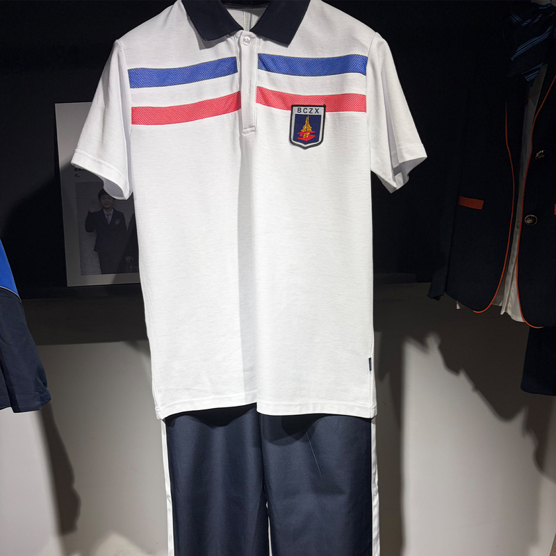 Joujifo George Fu Huangyan Beicheng Middle School 2025 School Uniform Summer T-Shirt Short-Sleeved Suit Polo Shirt