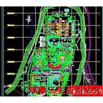General plan cad drawing of greening design of a certain garbage treatment plant garden landscape dwg drawing