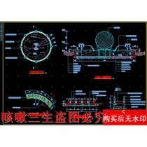 A park water feature construction cad drawing garden landscape dwg drawing