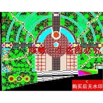 CAD drawings of the square effect in front of an office building garden landscape dwg drawings