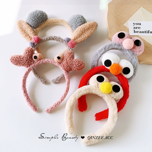 Милый ободок для умывания, мультяшная повязка на голову, нескользящие шпильки для волос, простой и элегантный дизайн, Южная Корея, популярно в интернете