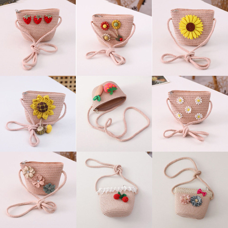 Summer Children's Bag New 2023 Mini Straw Choice Cute - bag Small Girl Changing Samsung Fashion