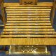 Three-Piece Set of Golden Nanmu Wood Armchairs, Large-Leaf Nanmu Imperial Chair, Circle Chair, Antique-Style Solid Wood Living Room Official Hat Chair Set