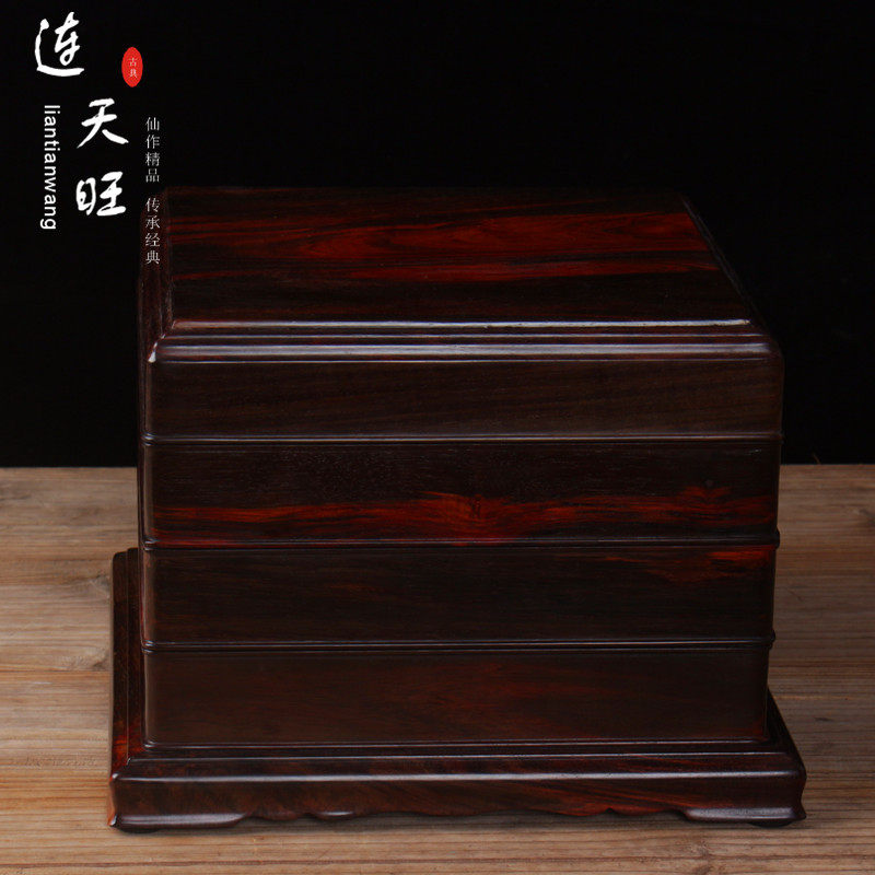 Large Red Acid Branches Full Single Plate Pu-erh Tea Box Tea Cake Box High-end Solid Wood Chinese Imitation Ancient Food Box Gift Box Wood Box