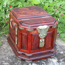 Big red sour branch jewelry box mahogany Danfeng Chaoyang jewelry box large multi-layer mirror box cosmetic case carved dowry